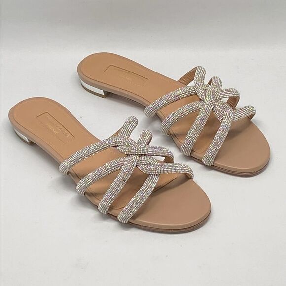 Aquazzura Moondust Crystal-Embellished Sandals size 35.5 - Picture 7 of 16